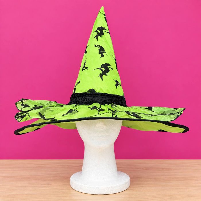 Sombrero de Bruja Verde C/Negro
