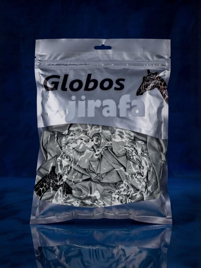Paquete De Globos Jirafa Cromado - R10 Plateado 50pz