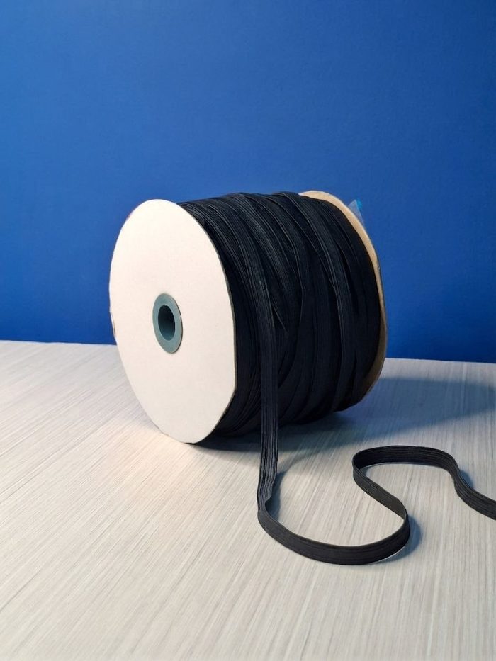 Elastica Rayon Negra X Rollo - 10mm 100mts