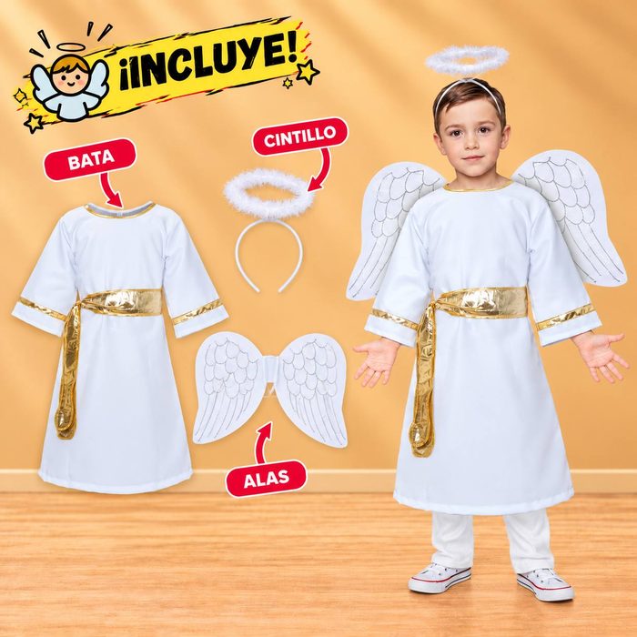 Disfraz de Angelito - Talla 10