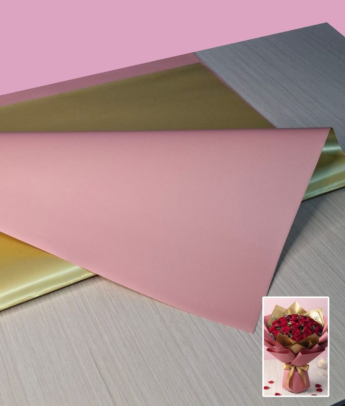 Papel Coreano Rosado/Dorado