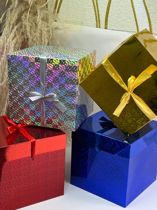 Cajas De Regalo Metalizada 22x22