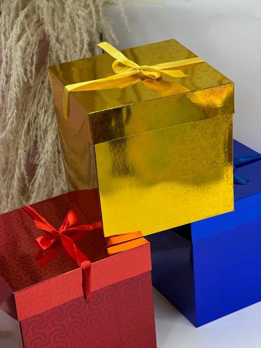 Cajas De Regalo Metalizada 22x22