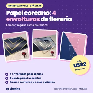 Guía Pdf: Papel Coreano, 4 Envolturas de Florería