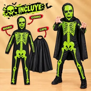 Disfraz Calavera Fluorecente Niño - Talla 6